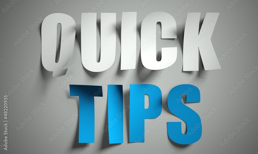 Quick tips cut from paper on background