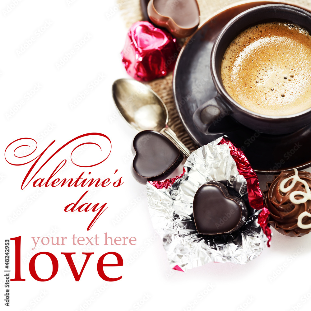 情人节巧克力和咖啡