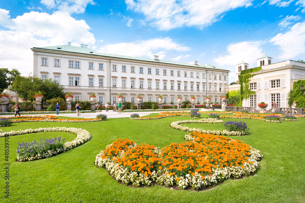 Mirabellgarten mit Schloss Mirabell in Salzburg, Österreich