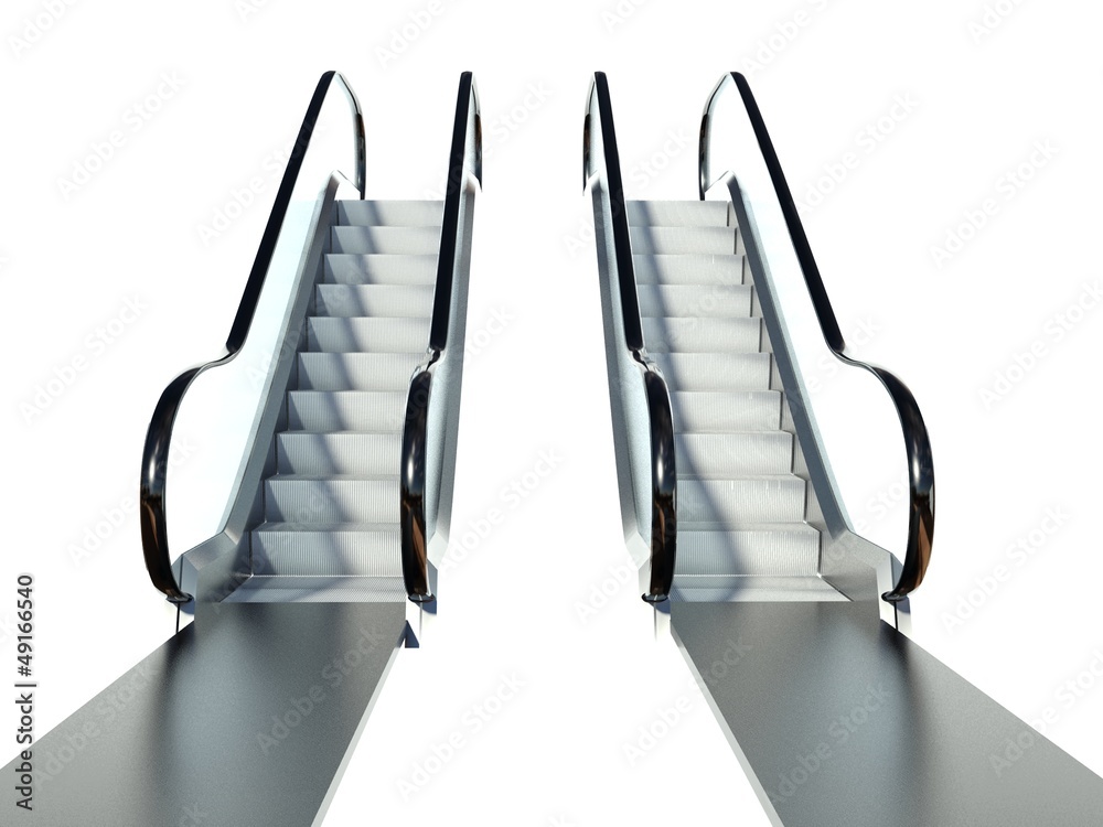 白色隔离移动自动扶梯楼梯