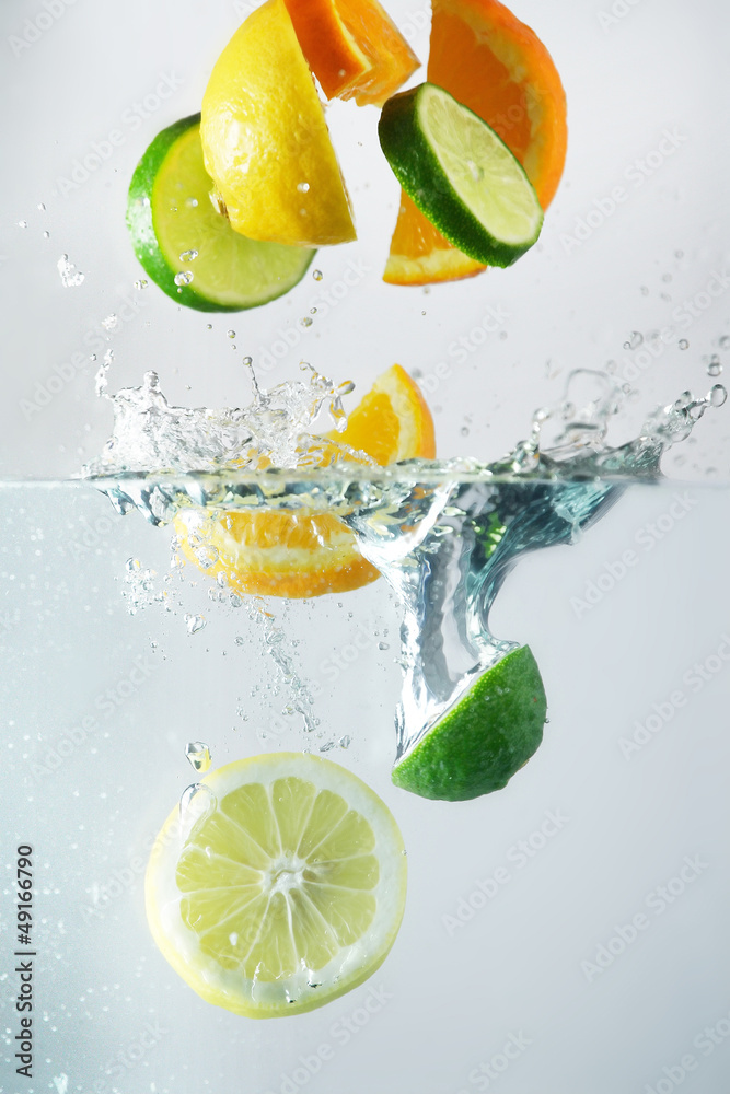Lemon, lime and orange splash