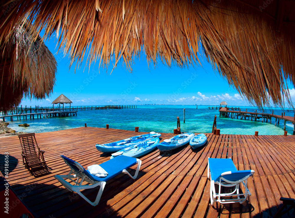 在热带天堂度假。墨西哥穆杰雷斯岛