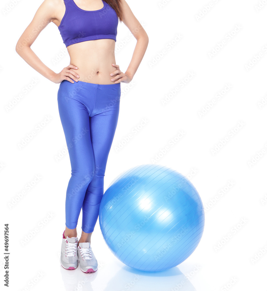 perfect woman body with fit ball