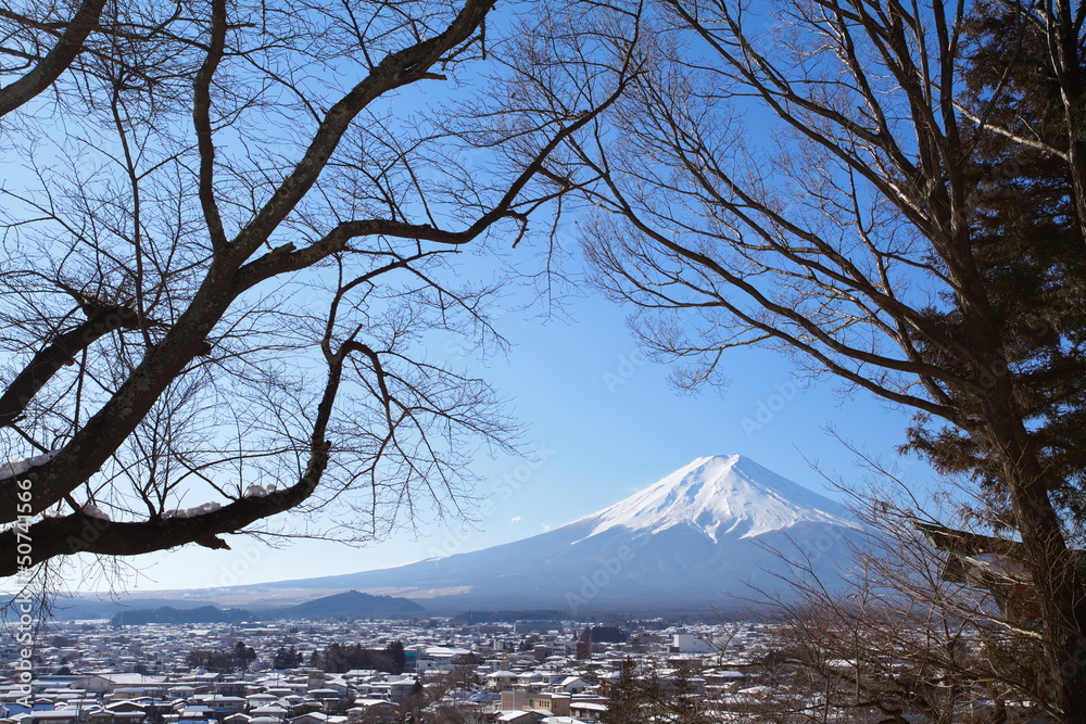 冬天的富士山