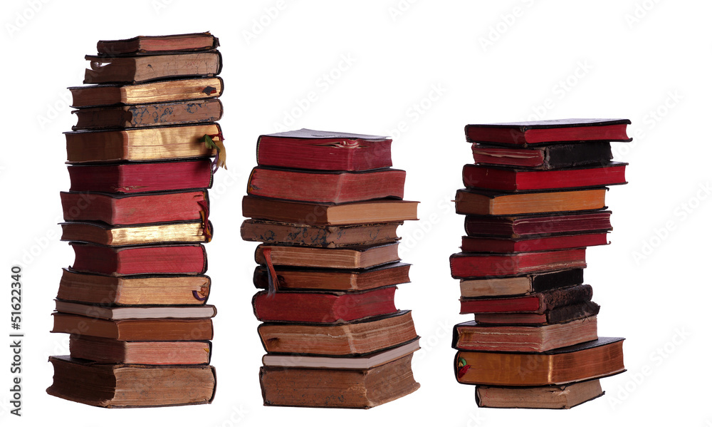 concept of stacked old books