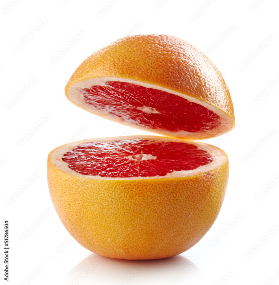 新鲜半葡萄柚