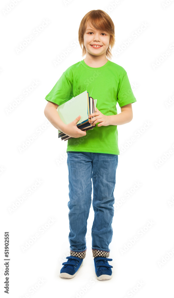 Smart boy with books