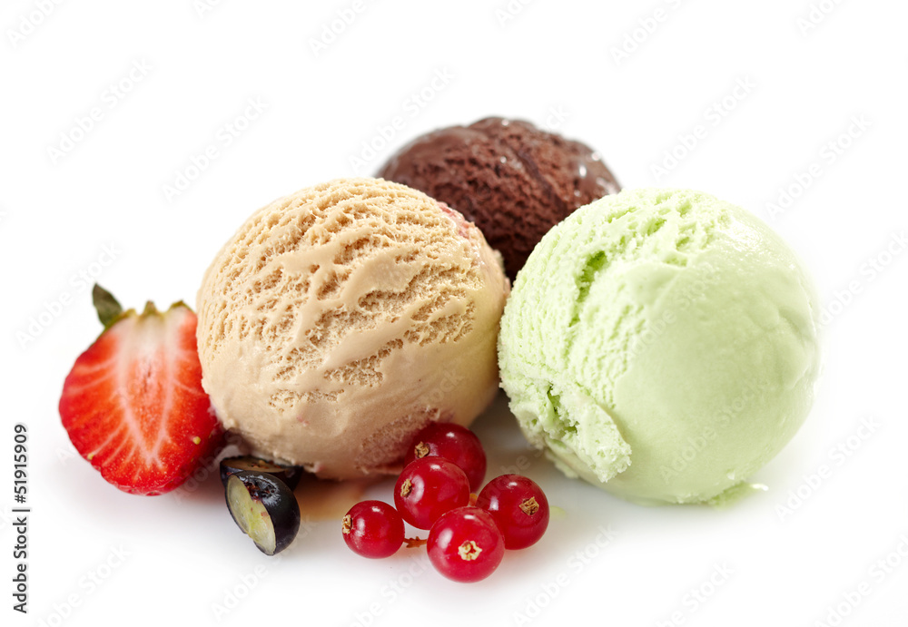 Various ice cream balls