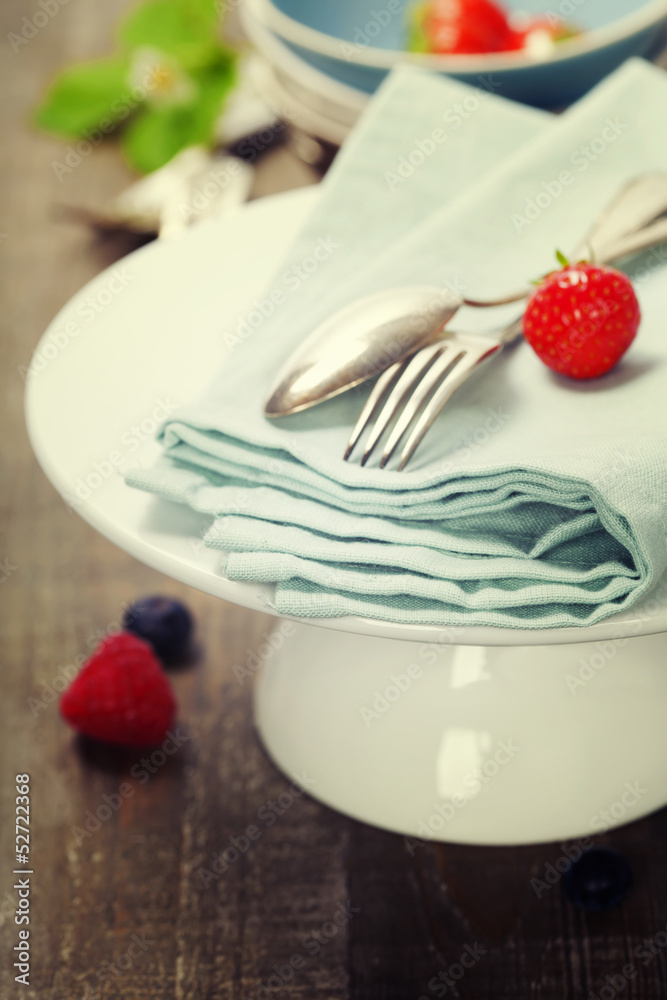 Table Setting with fresh berries