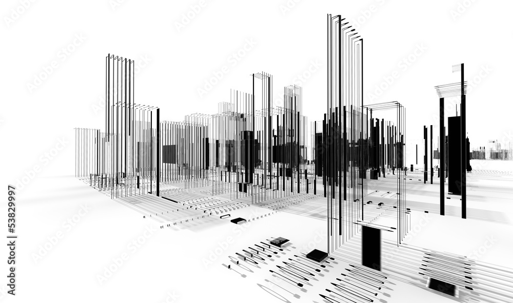 抽象计划。城市项目。