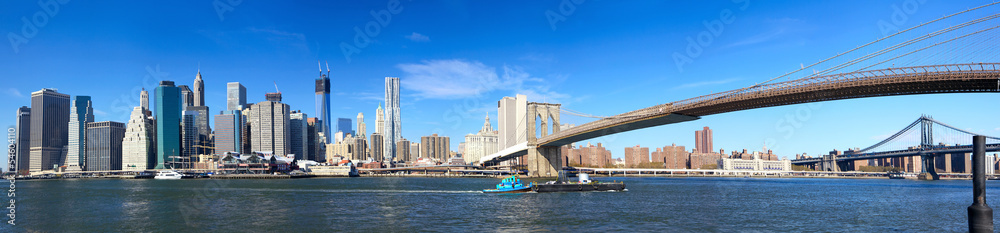 纽约市曼哈顿全景和布鲁克林大桥