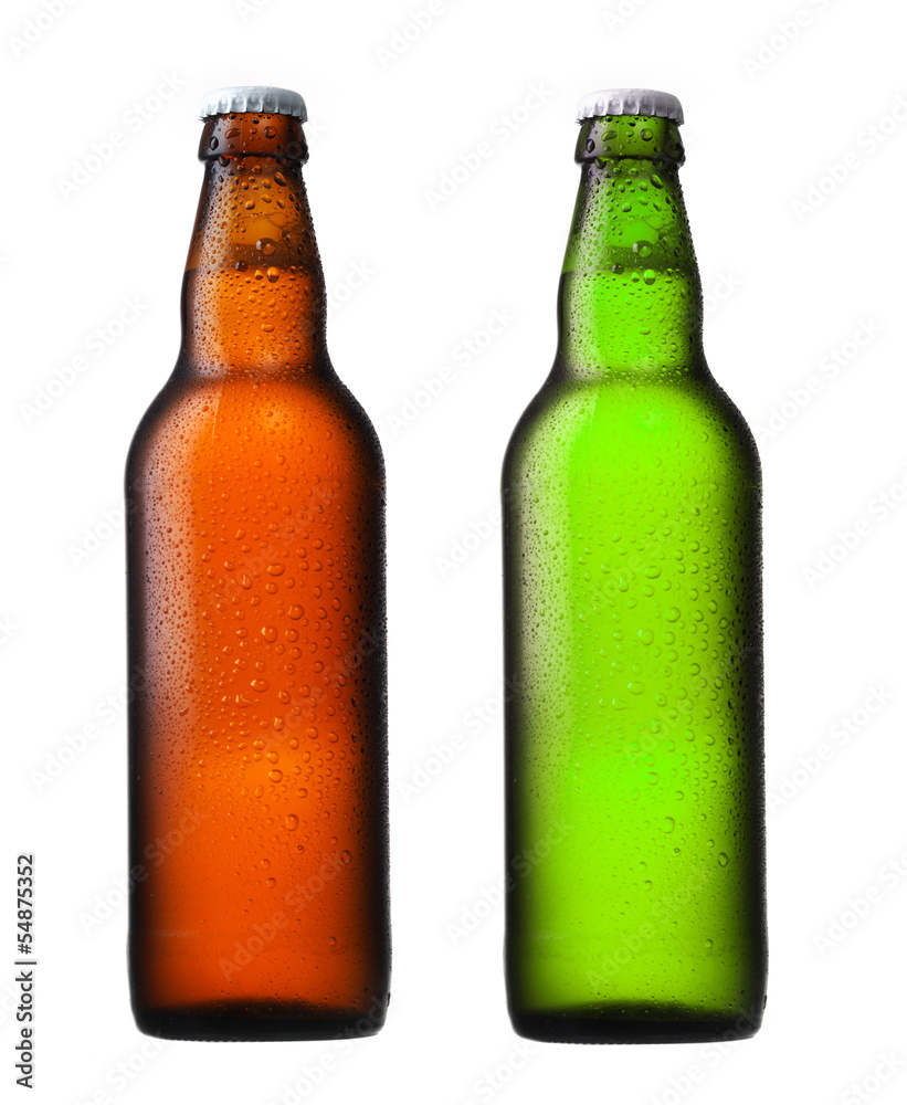 棕色和绿色啤酒瓶
