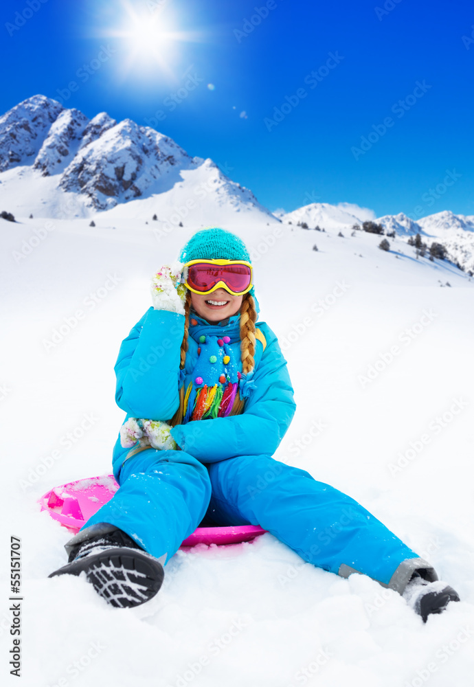 雪橇滑行后休息
