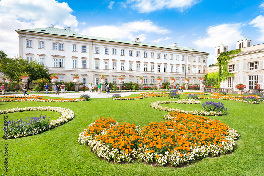 奥地利萨尔茨堡的米拉贝尔花园和米拉贝尔宫