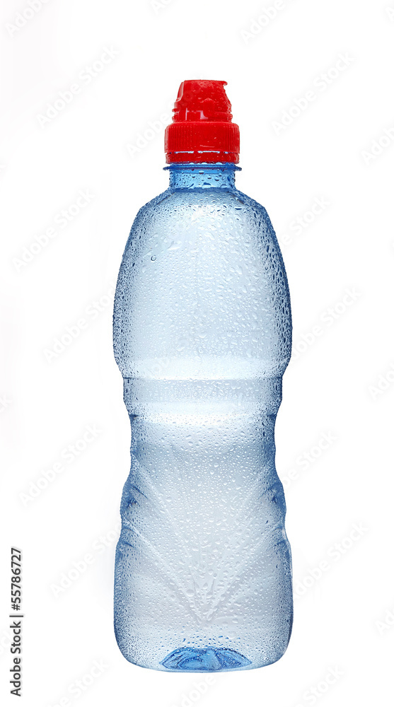 wet plastic water bottle