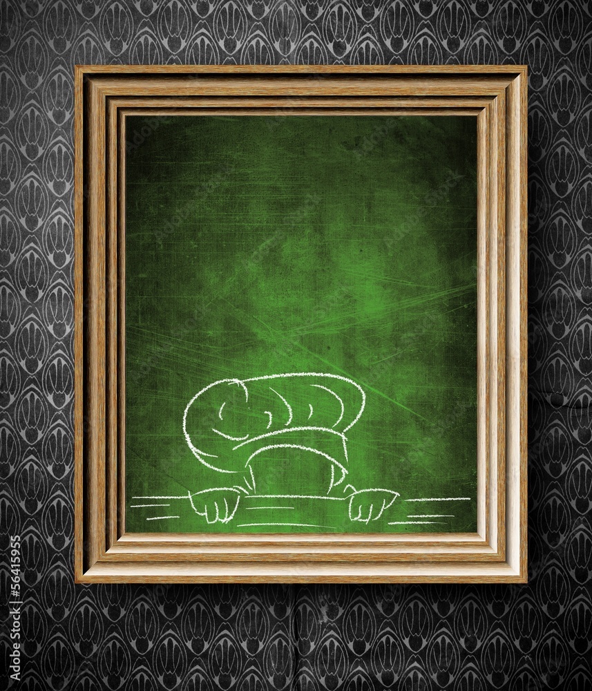 Chef sketch with copy-space for menu chalkboard
