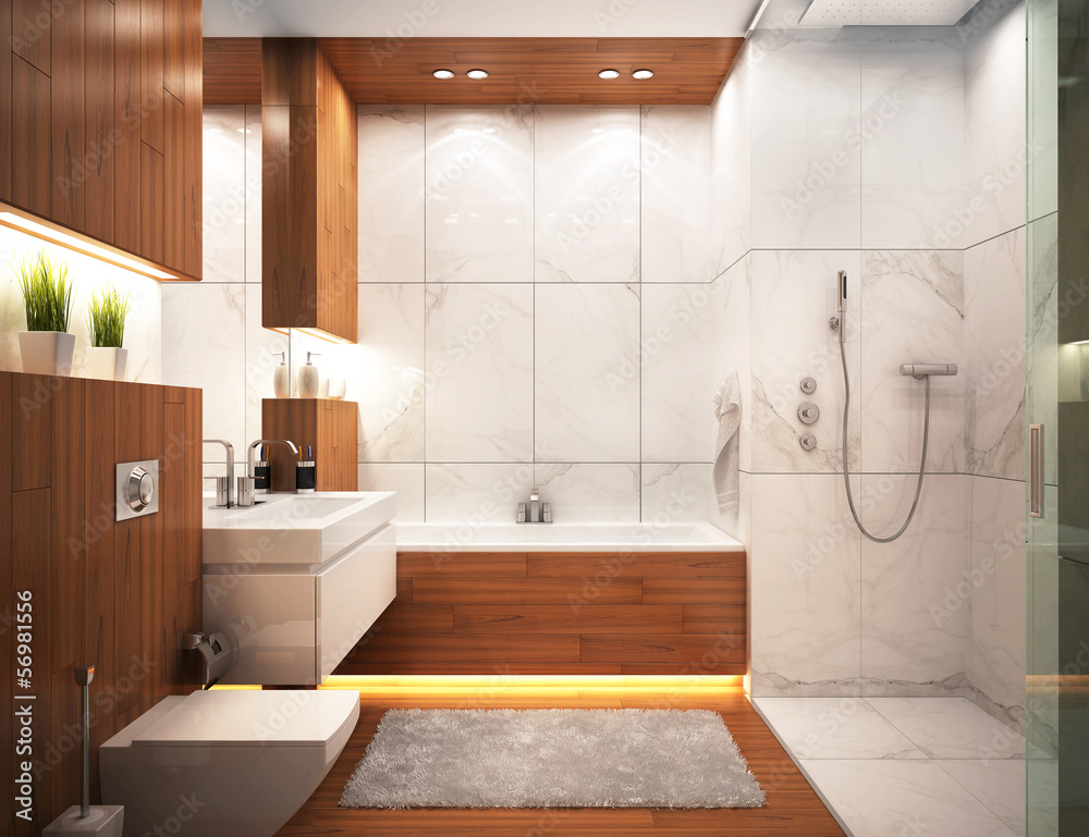 现代家居中的现代浴室