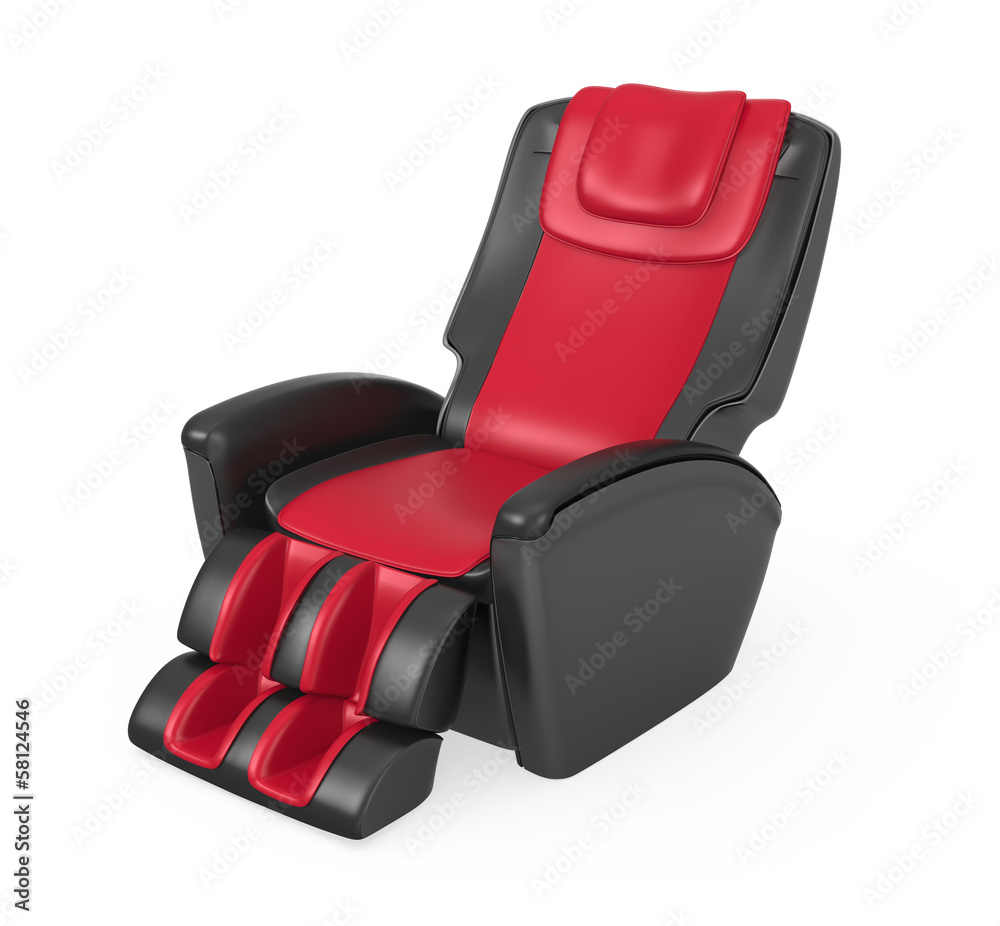 带夹持路径的红黑舒适按摩椅