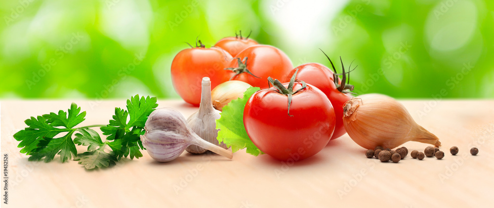 番茄、洋葱和胡椒