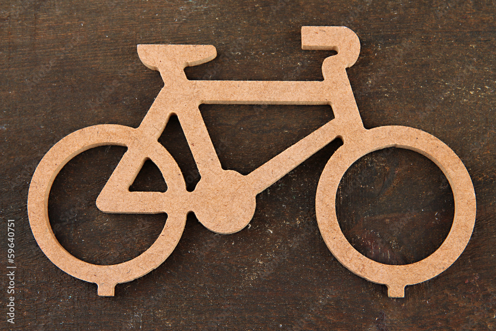 木质背景装饰自行车