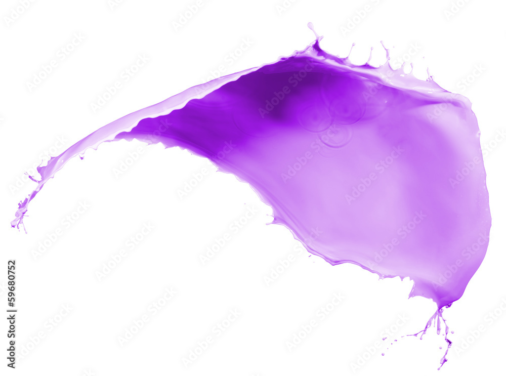 紫色油漆飞溅