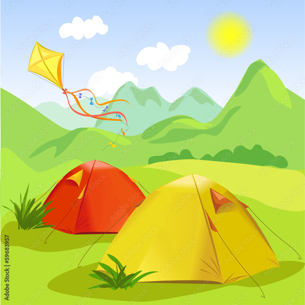 露营与山地景观