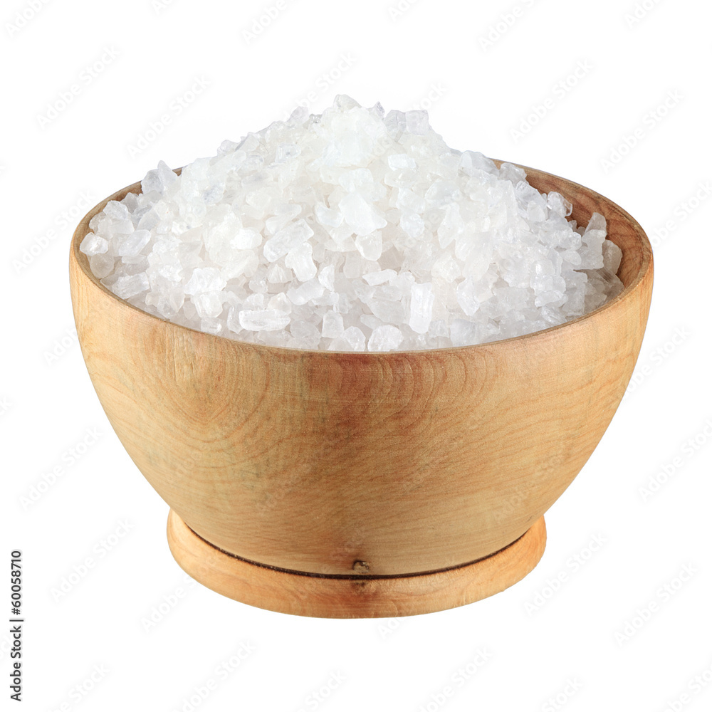 白底碗里的海盐
