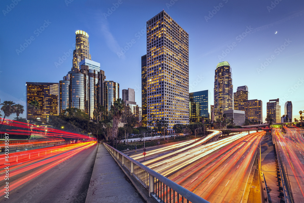 加利福尼亚州洛杉矶市中心天际线