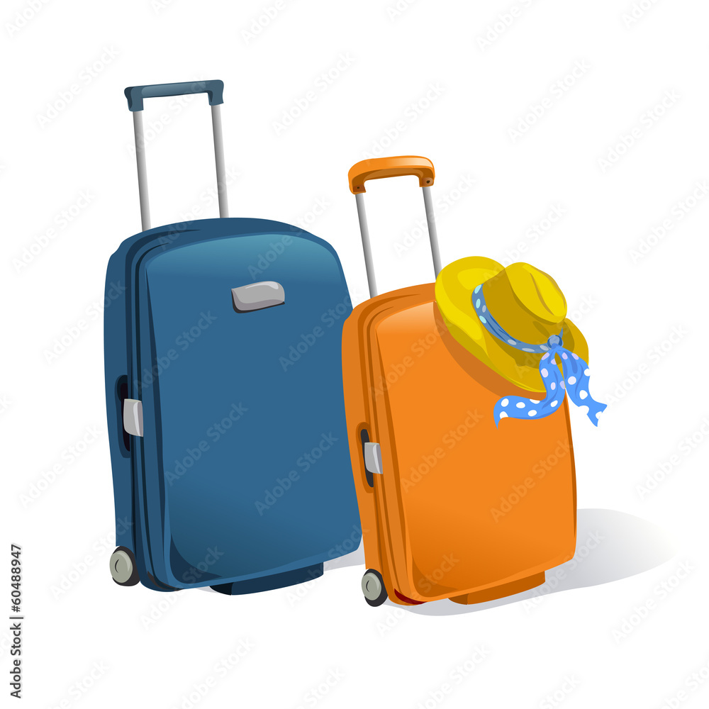 two suitcases isolated