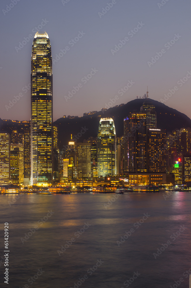 香港夜间维多利亚港