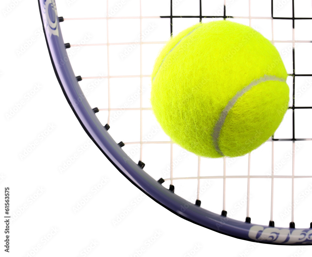 网球和球拍隔离