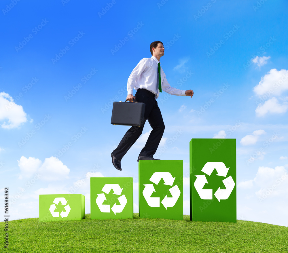 Green Business With Recycling Symbol