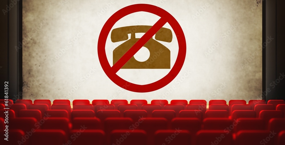 请关闭旧电影院屏幕上的手机符号