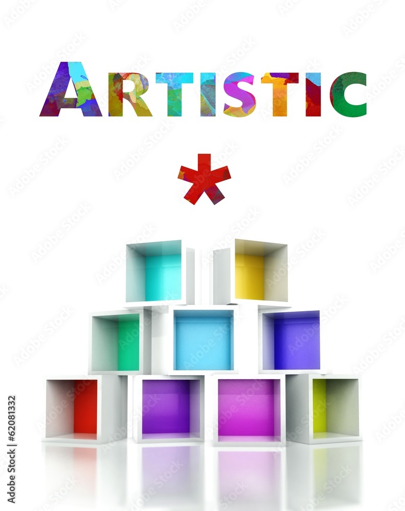 艺术概念彩色三维设计插图