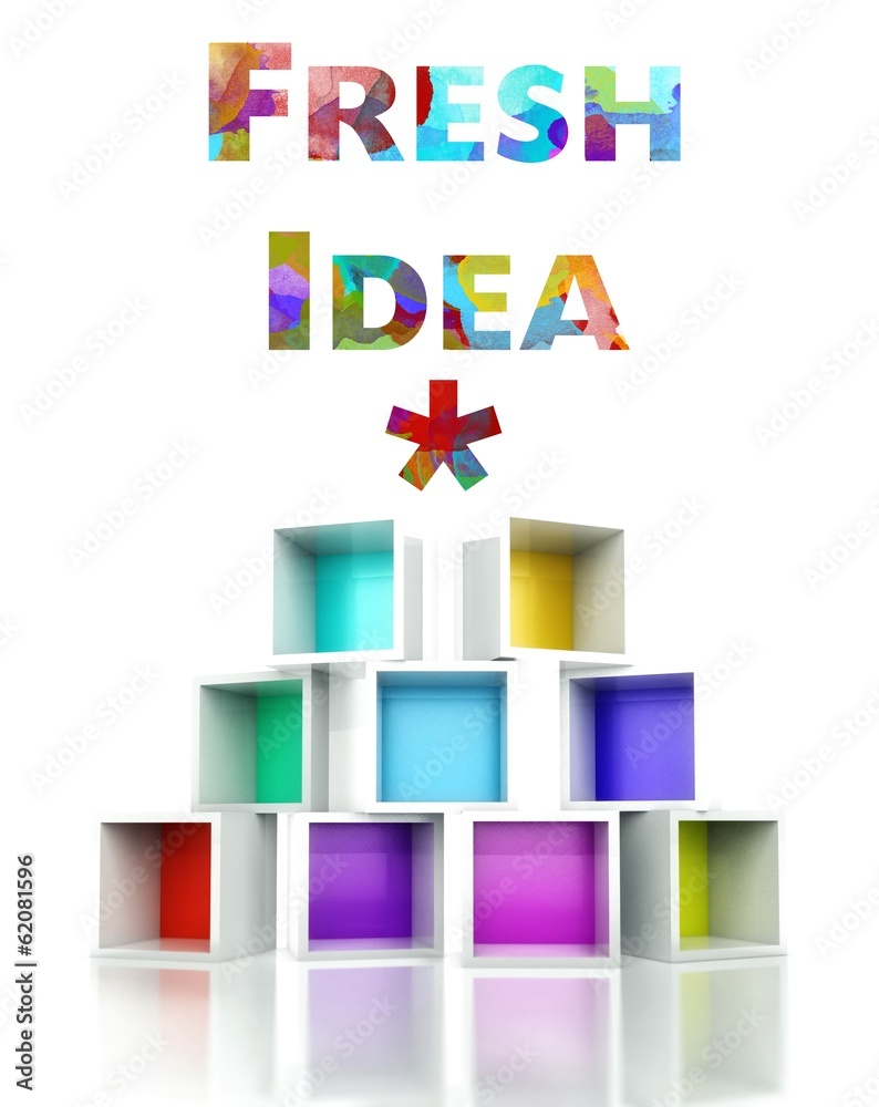 Fresh idea, colorful 3d design illustration