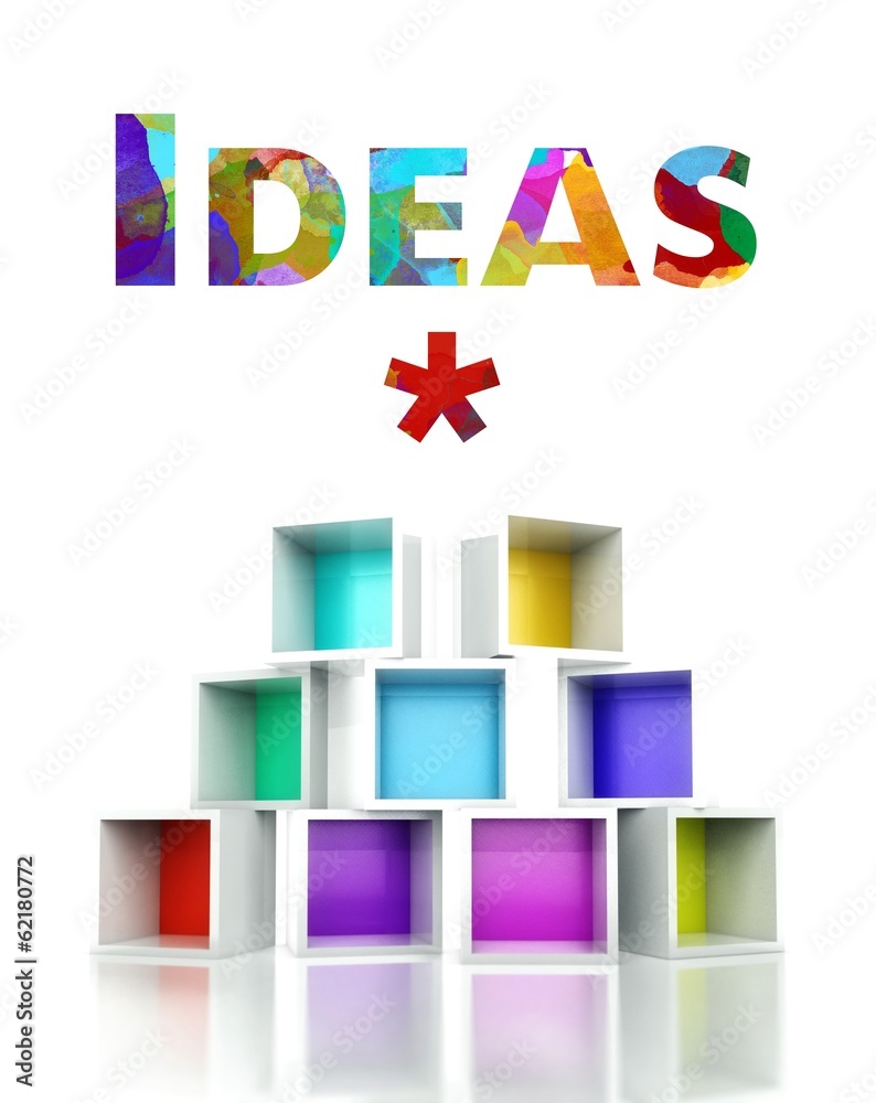 Ideas with colorful 3d design illustration