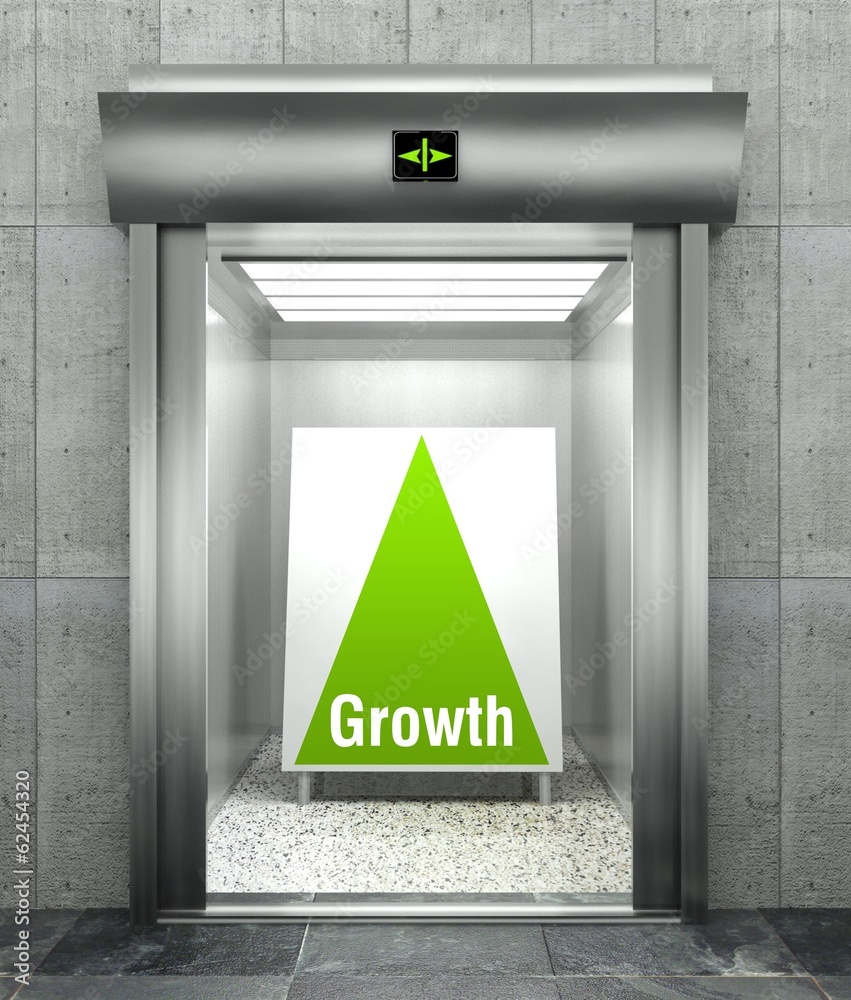 业务增长。开门的现代电梯