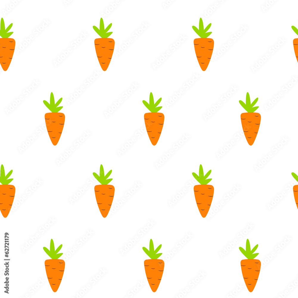 胡萝卜无缝图案背景矢量插图