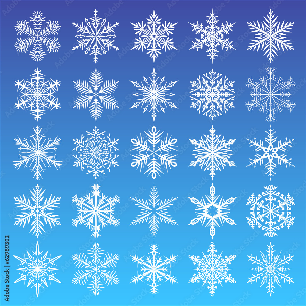 Set of snowflakes design.
