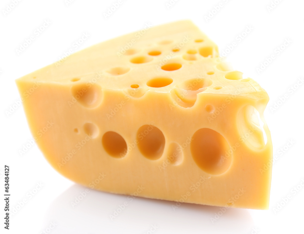 一块奶酪，白色隔离