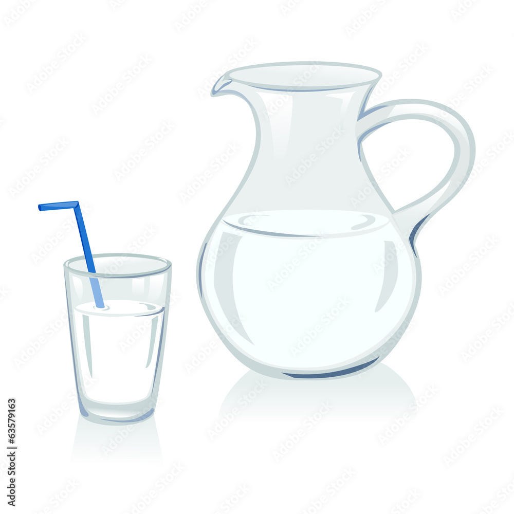 装牛奶的罐子和玻璃杯