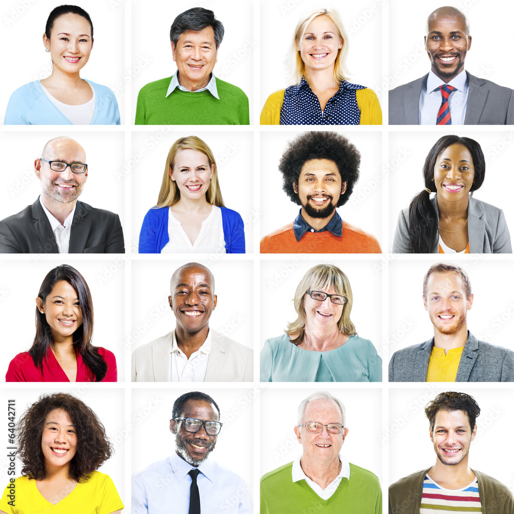 Portrait of Multiethnic Colorful Diverse People