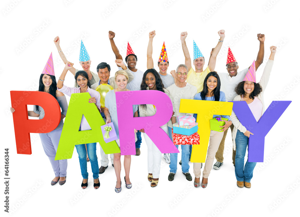 Group of people celebrating in party