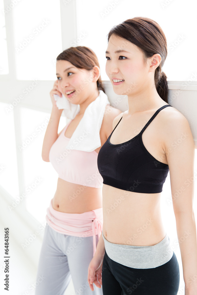 attractive asian women exercise image