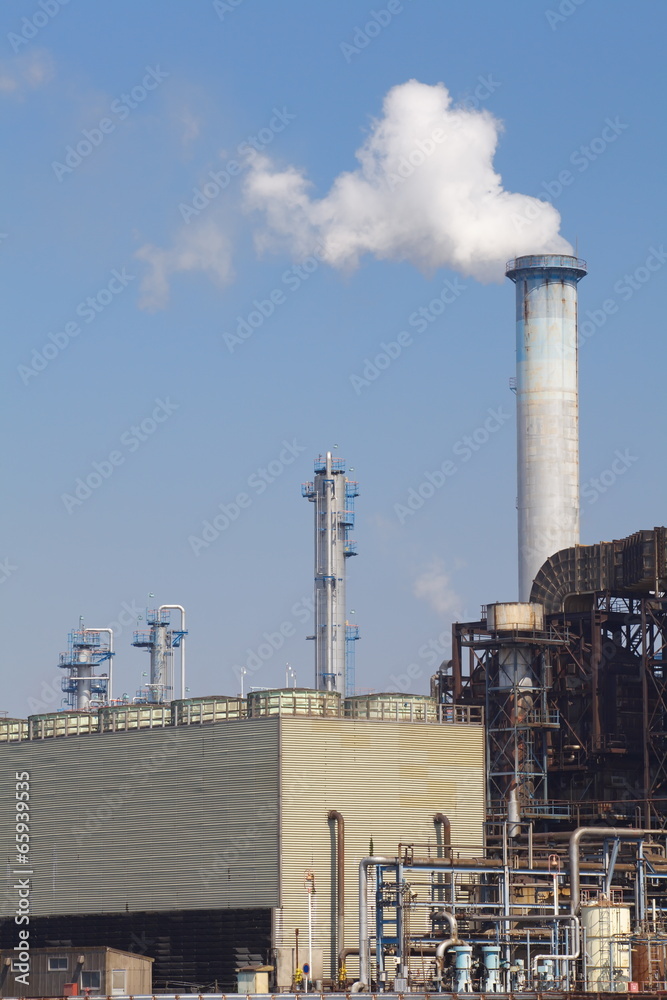 工厂和烟雾污染的工业观