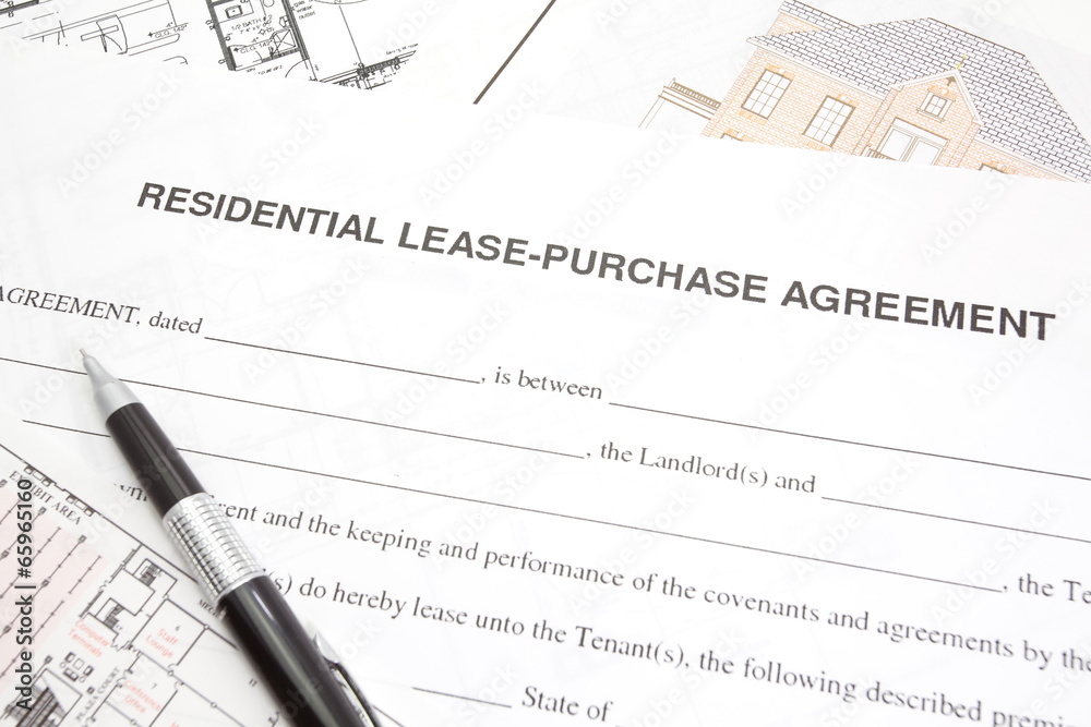 Residential lease or purchase agreement paper form
