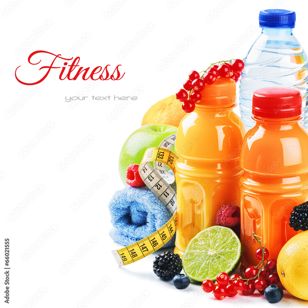 健康的生活方式理念。新鲜的水果和果汁
