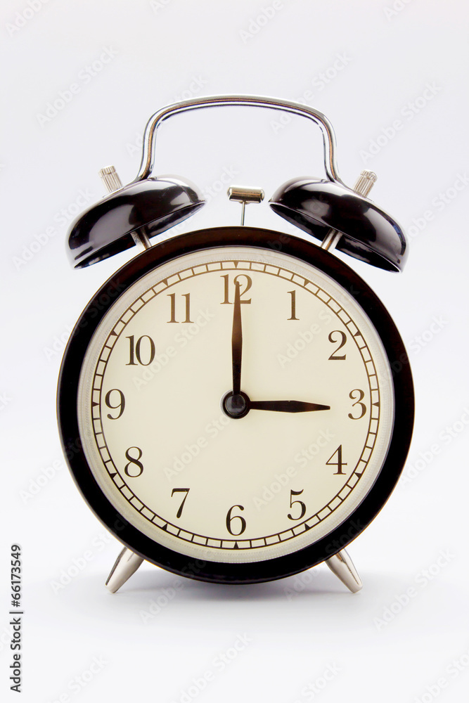 Classic alarm clock at 3 Oclock