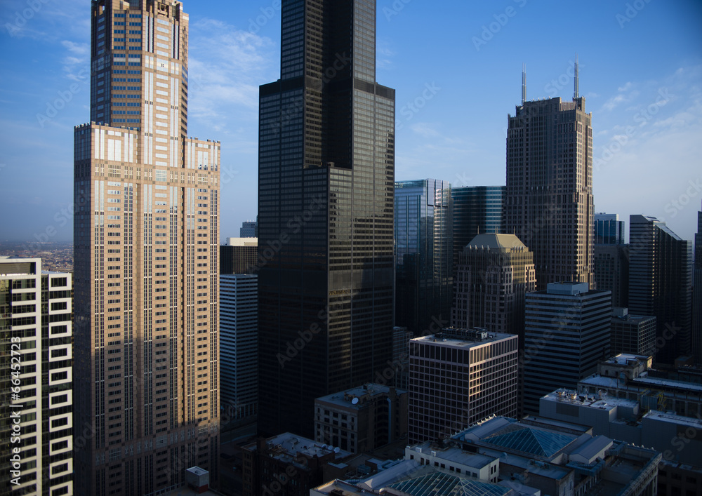 芝加哥威利斯大厦，航拍照片