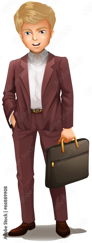A businessman holding a bag